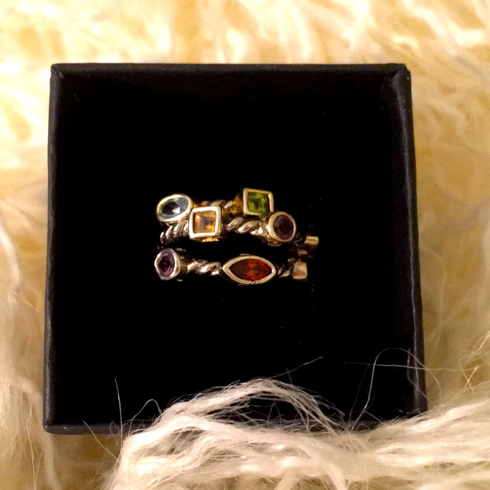 Sterling Silver Stackable Gemstone Rings - image 1